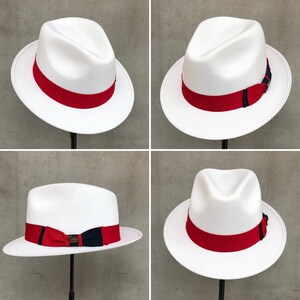 white fedora hat with red band