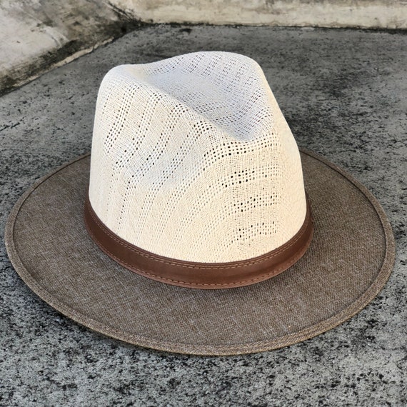 Sombrero panamá, sombrero de textura mixta, sombrero safari, sombrero  fedora, sombrero hecho a mano, sombreros para