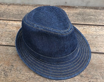 Fedora hat, denim fedora, classic fit fedora, jazz hat, fedora, short brim hat, denim hat, fedora for men, fedora for women, summer hat