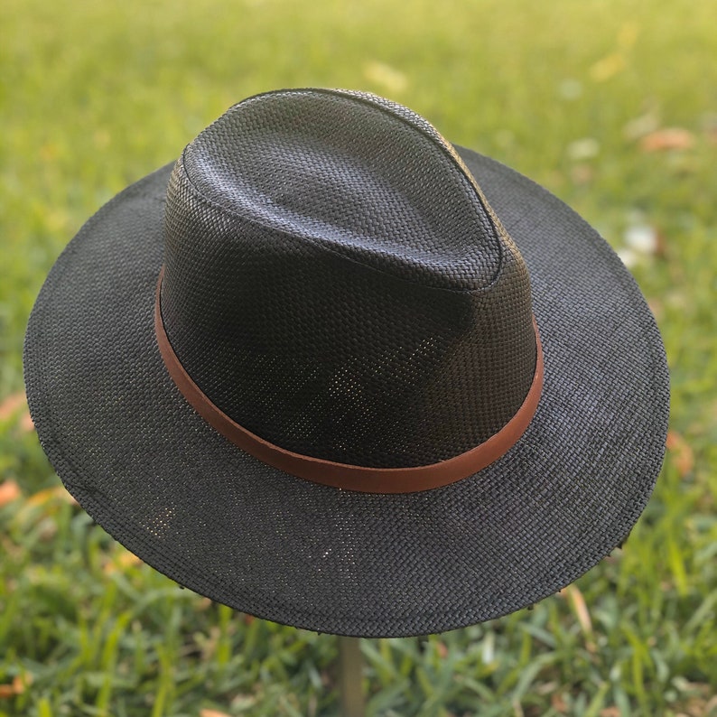 Panama Hat Style With Grommet Pleather Strap Hats for Men - Etsy