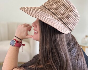 Chapeau de soleil, bord asymétrique, chapeau style casquette, chapeau à large bord, chapeau d'été, chapeau de plage, Chapeaux femme, pliable