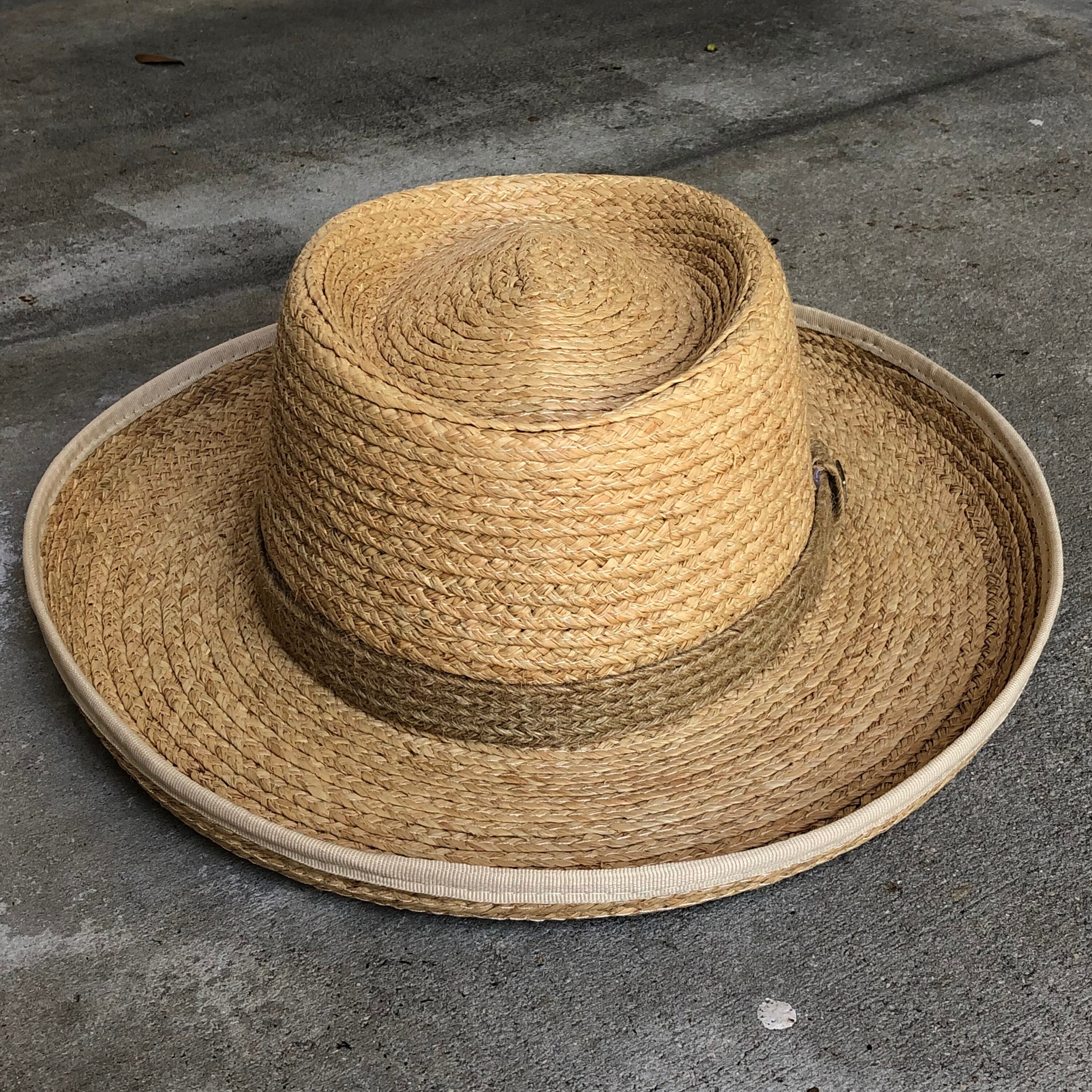 Straw Boater Hat, Gambler Hat, Flat Top Hat, Fashion Hat, Summer Hat, Beach Hat, Women Hats, Dress Hat, Straw Hat, Wide Brim Hat Women