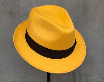 AUXERRE Burgundy Wool Felt Fedora Hat 