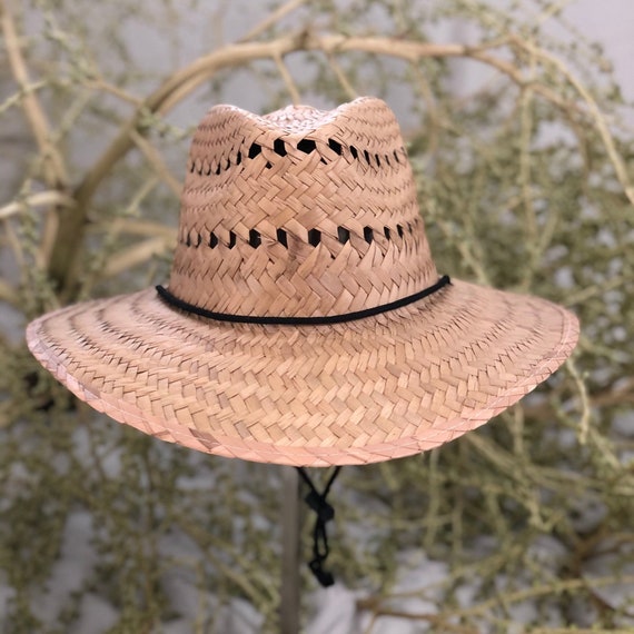 Sombrero de palma, sombrero de exterior, sombrero para el sol, sombrero con  correa para la barbilla