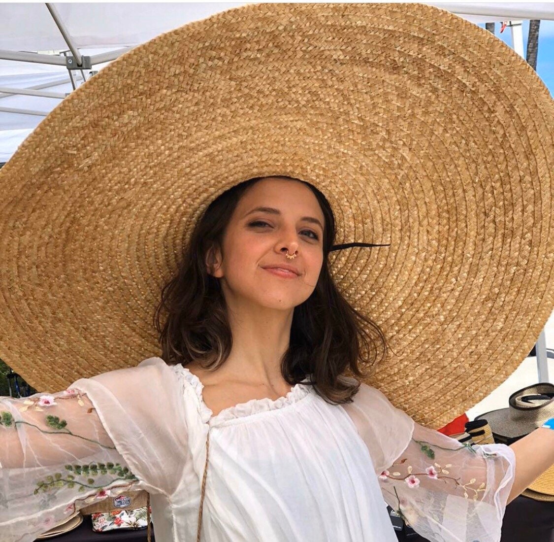 Maxi Straw Hat, Summer Hat, Oversized Hat, Boater Hat, Wide Brim Hat,  Gambler Hat, Straw Hat, Big Hat, Fashion Hat, Womans Hats, Giant Hat -   Canada