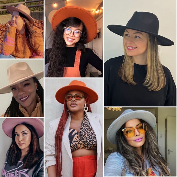 Fedora Hat, Wide Brim Hat, Vegan Felt Rancher Hat, Flat Brim Hat, Stiff Brim, Fedora for Men, Fedora for Women, Stylish Hat