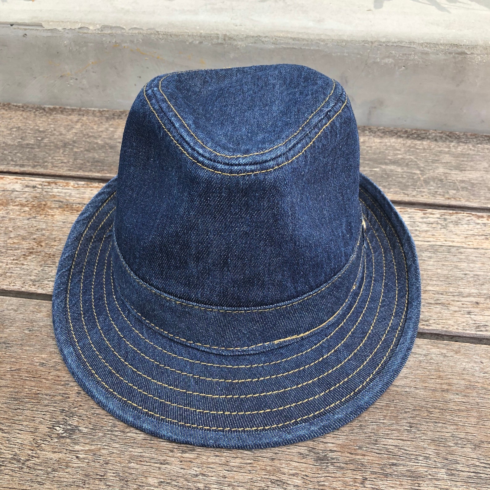 Fedora hat denim fedora classic fit fedora jazz hat Etsy