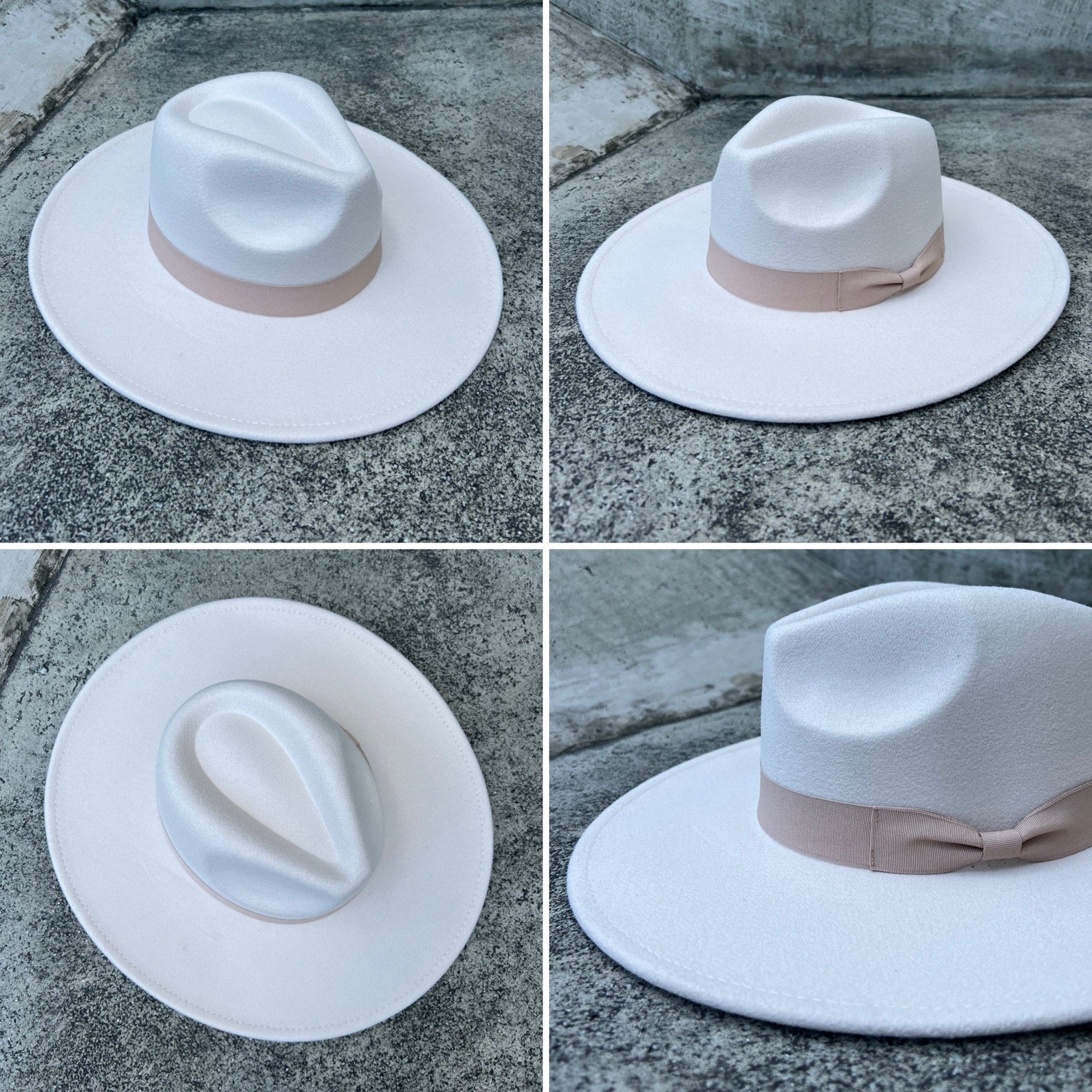 Fedora Hat Wide Brim Hat Vegan Felt Hat Flat Brim Hat Same - Etsy