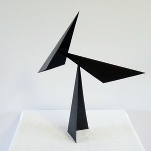 Black Acuti Folded Steel Mobile Table Desk Top Kinetic Sculpture Metal Art image 1