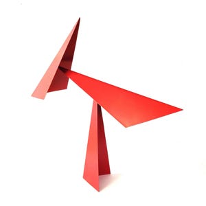 Red Acuti Standing Mobile Kinetic Sculpture