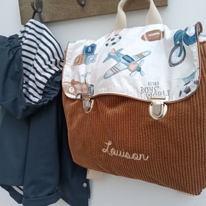 Cartable maternelle personnalisable en velours