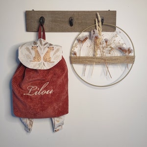 Customizable velvet children's backpack