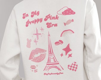 In My Preppy Pink Era Comfort Colors Sweatshirt for Her, Preppy Aesthetic, Gift for High School Girl, Gift for Her, Gift for Preppy Girl