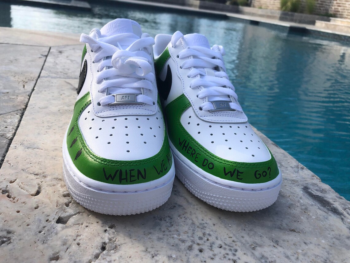 Custom Billie Eilish Air Force 1's Hand Painted Shoes | Etsy