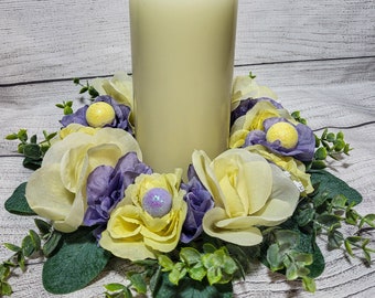 Spring Floral Candle Ring, Spring Candle Rings, Easter Candle Rings, Spring Decor, Mini Wreaths, Home Decor