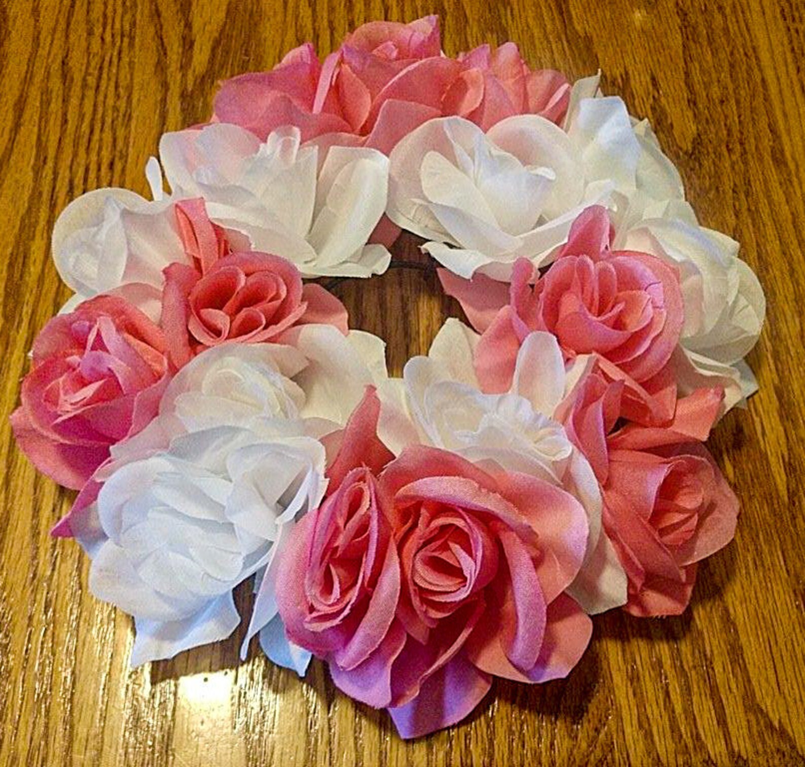 Pink and White Rose Candle Ring Valentine's Day Etsy