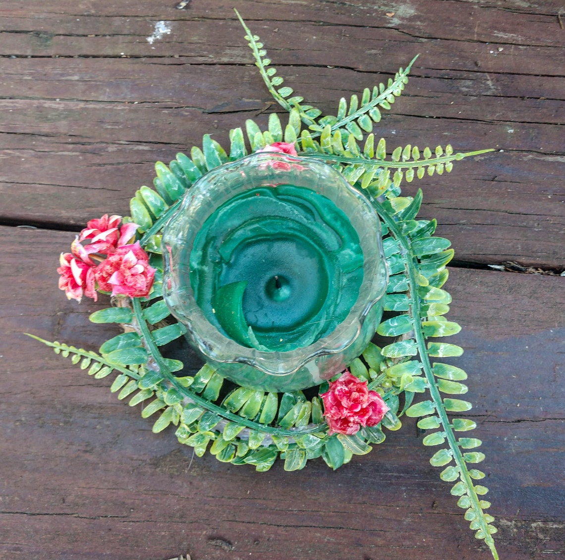 Rose Greenery Candle Ring Candle Holders Candle Wreaths Etsy