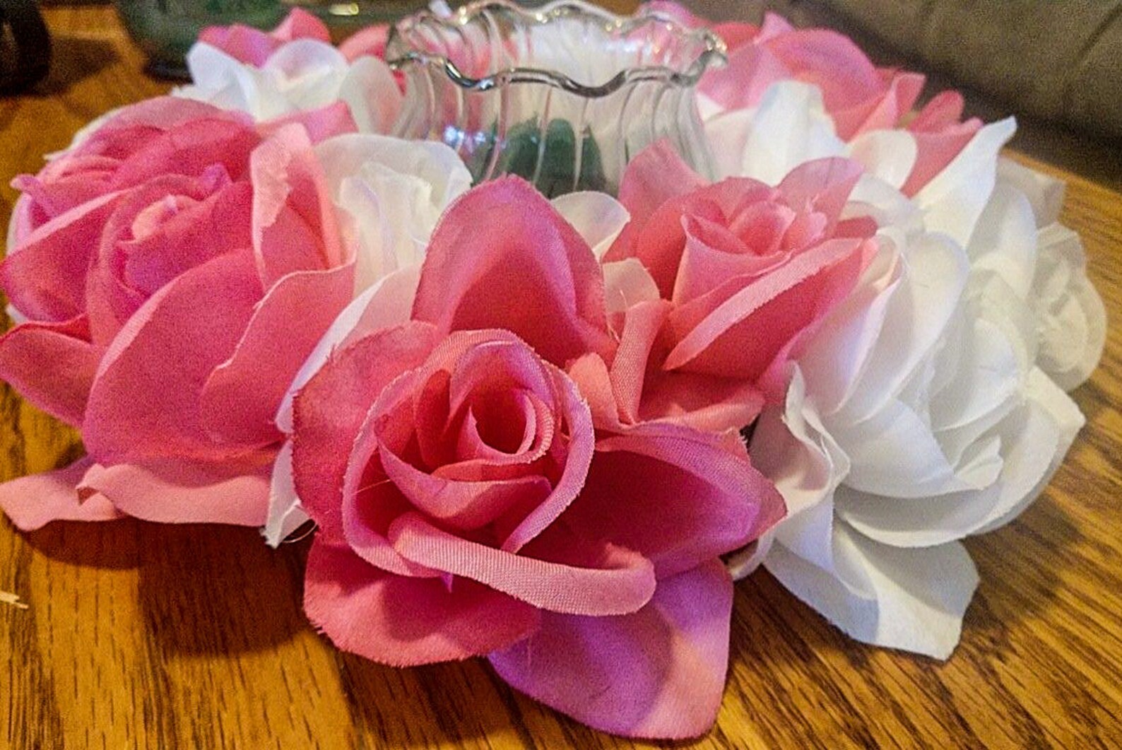 Pink and White Rose Candle Ring Valentine's Day Etsy