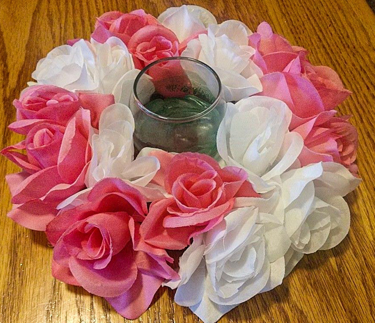 Pink and White Rose Candle Ring Valentine's Day Etsy