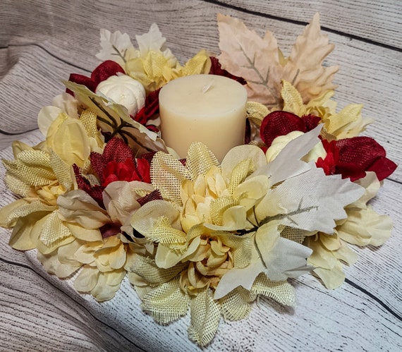 Fall floral candle rings clearance