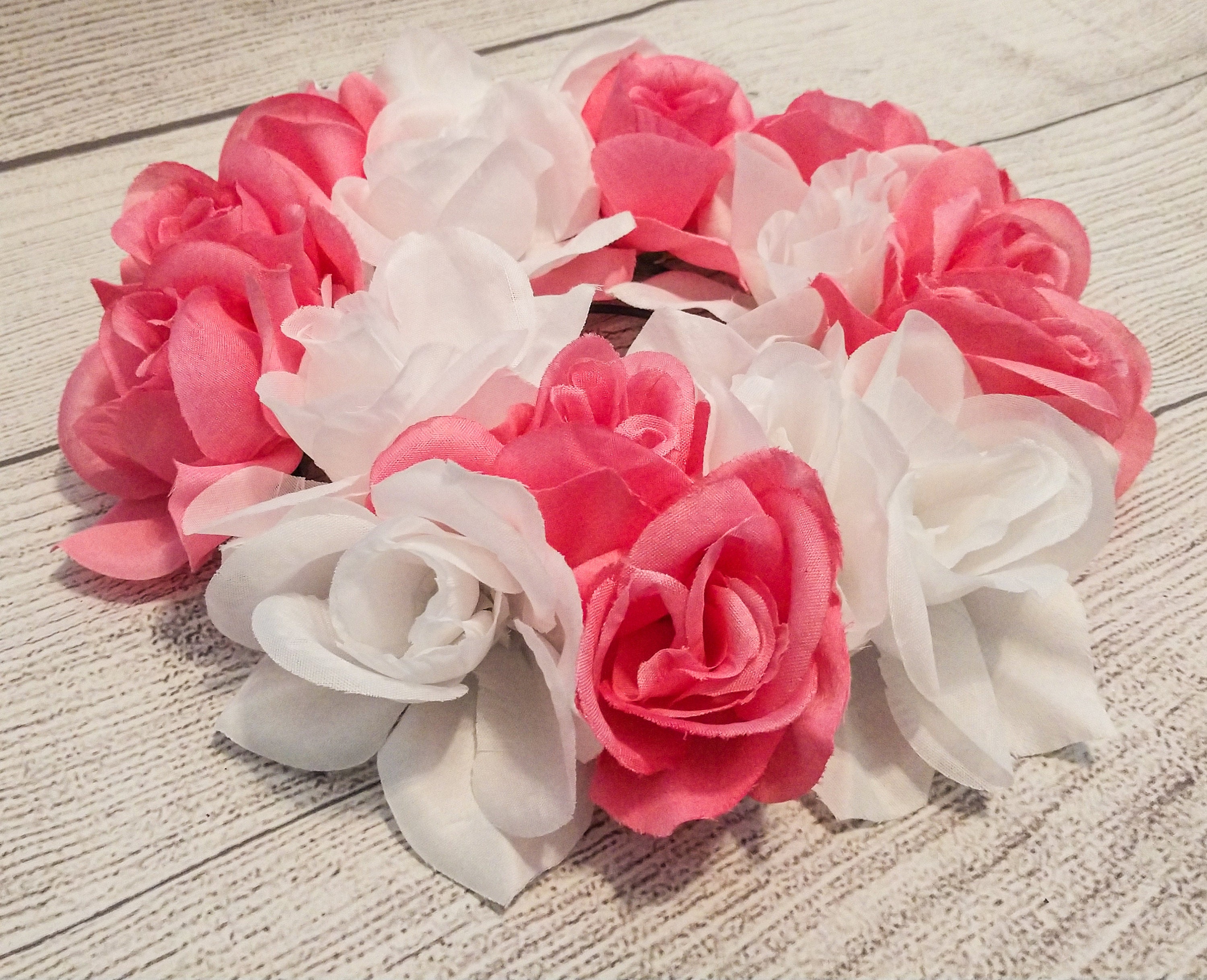 Pink and White Rose Candle Ring Valentine's Day Etsy