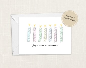 Carte d'anniversaire, carte de souhaits, carte de voeux