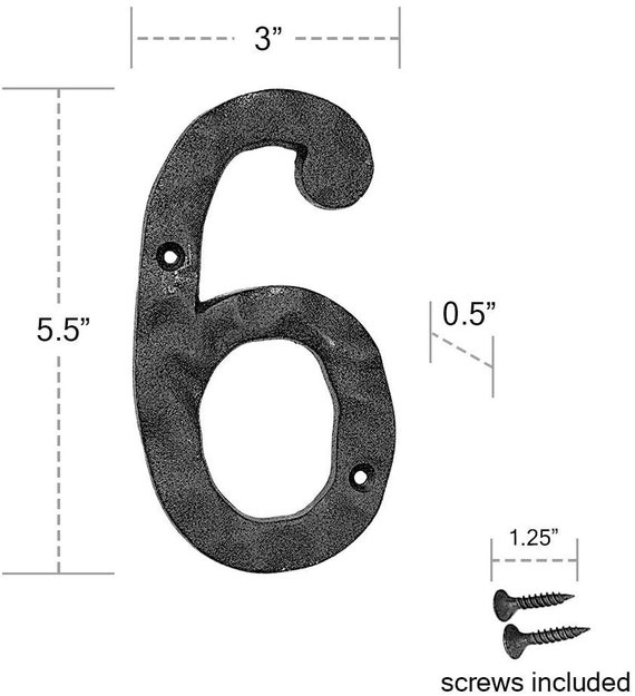 House Address Numbers Black Metal Numbers 5.5 Inch Home Number US Based  Company (Number 2)