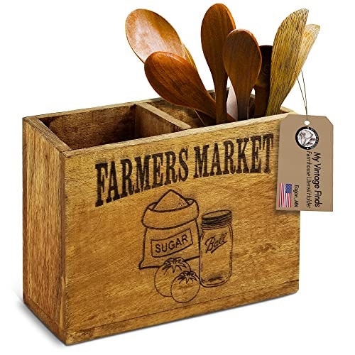 Wood Utensil Holders for Kitchen Farmhouse Utensil Holder for Etsy