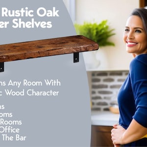 Rustic Reclaimed Wood Floating Shelves With Brackets. Rustic Farmhouse ...