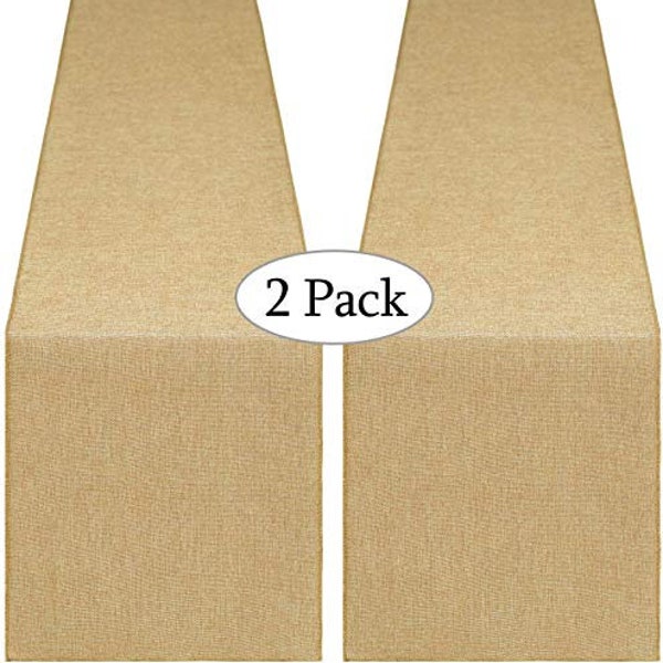 MY VINTAGE FINDS Burlap Table Runners Natural Rustic Jute 2 Pack 12 x 108 Inches Burlap Runner
