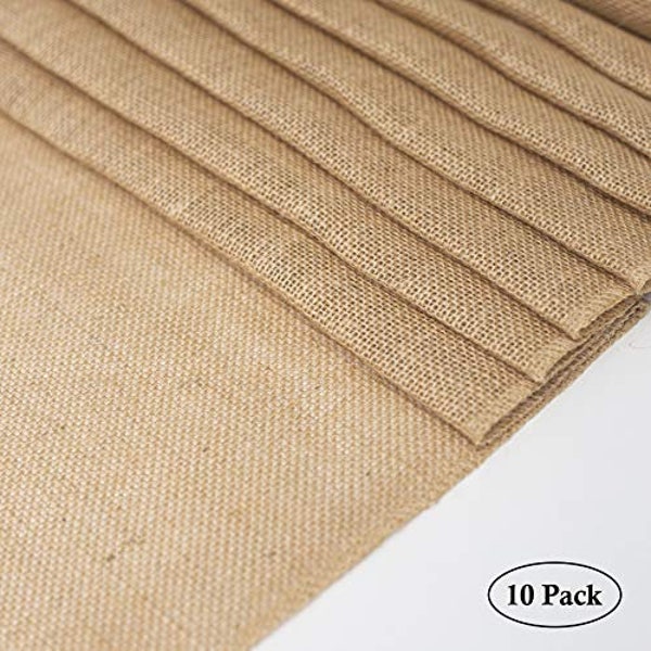 10 Pack Burlap Table Runners for A Wedding Or Party Natural Rustic Jute 10 Pack 12 x 108 Inches