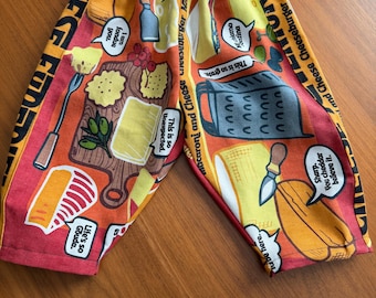 Trader Joe’s upcycled toddler pants. Cheese bag