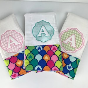 Monogramed Personalized Baby Burp Cloths,