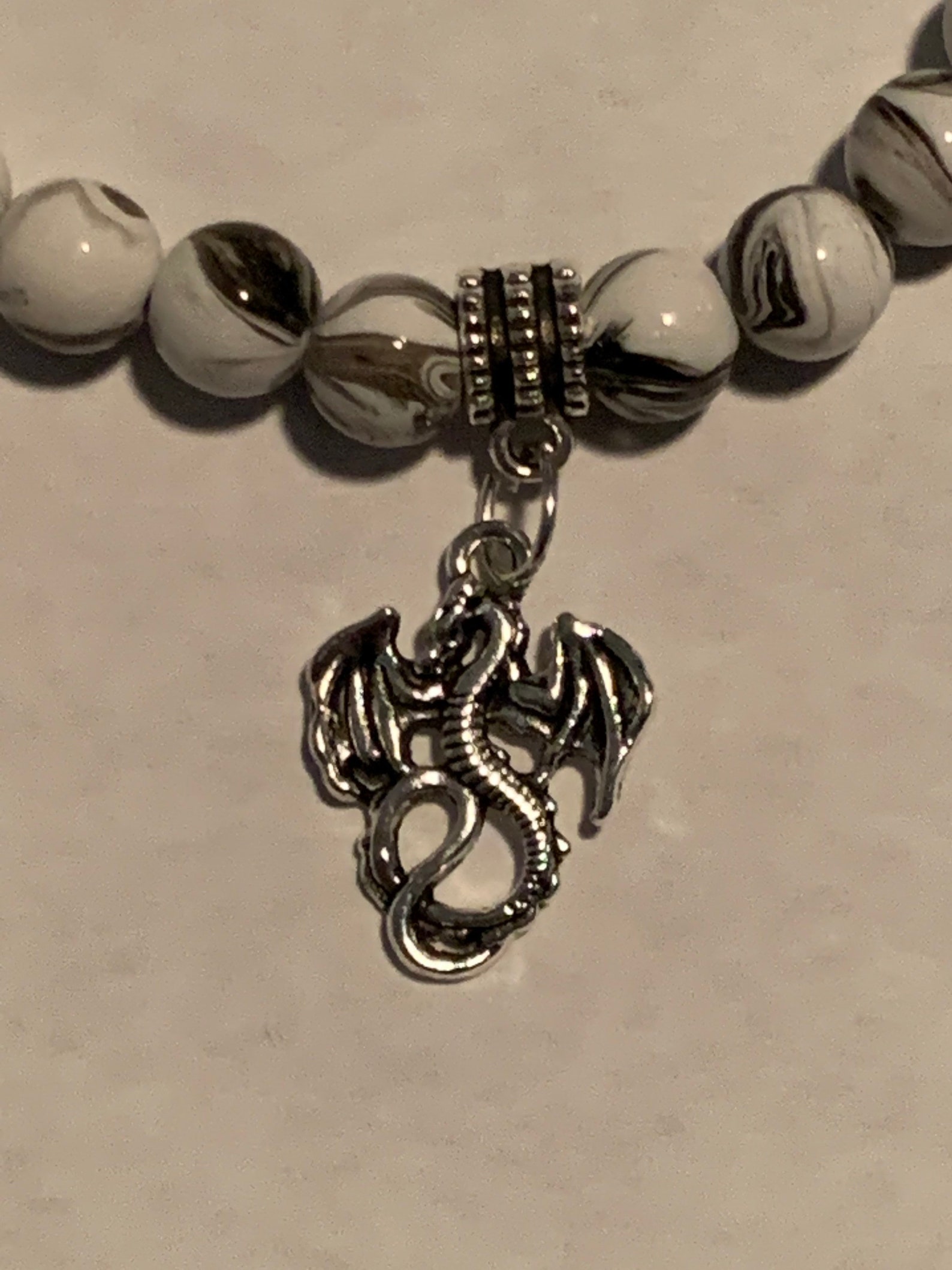 Dragon Inspired Charm Beaded Bracelet Etsy