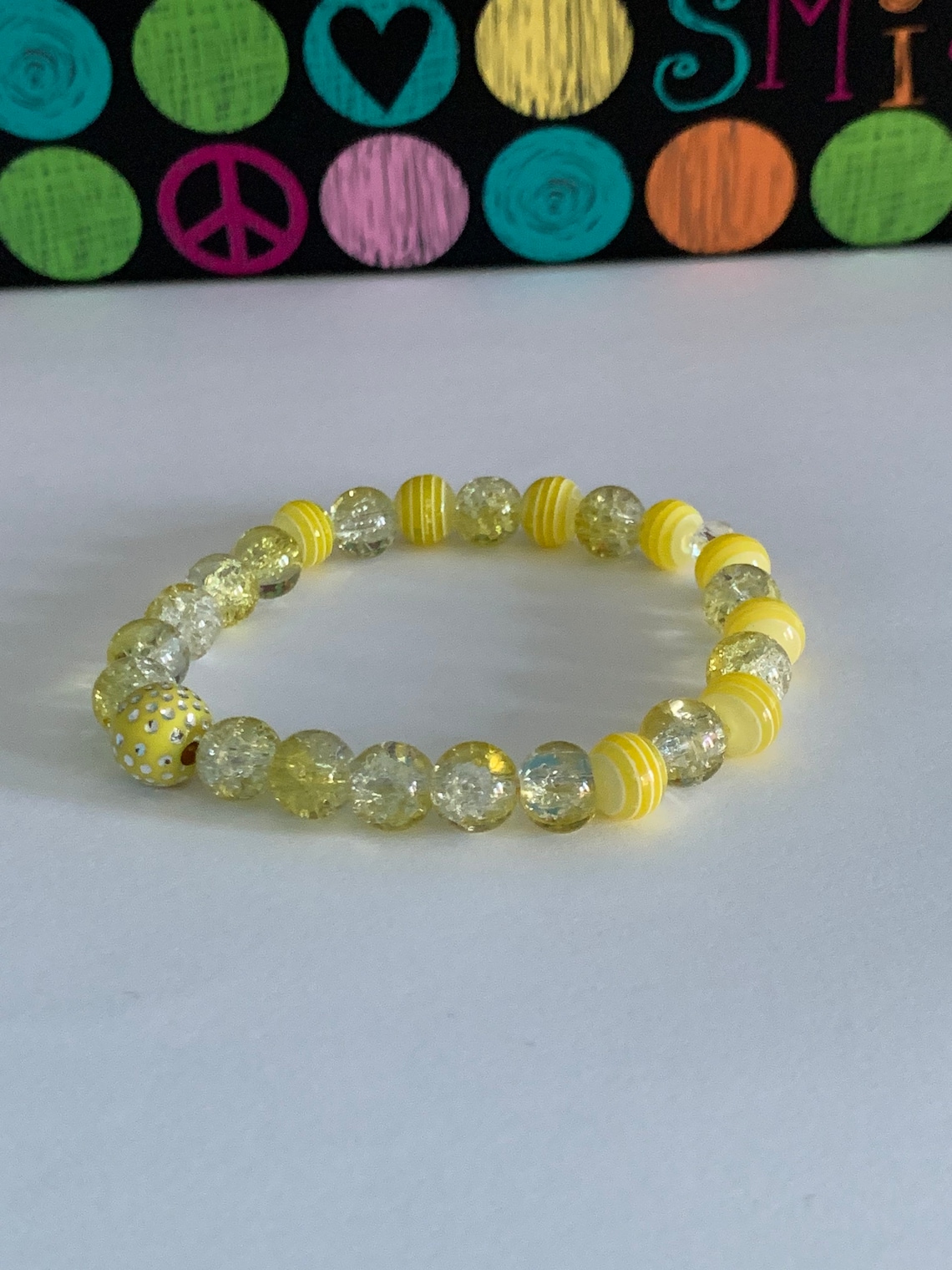 Yellow Beaded Bracelet Etsy