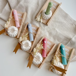 Pustekuchen/ Kerzengeschenkset/ Gugelhupf Kerzenhalter/ Geburtstagsgeschenk/ Geburtstagskerze/ Kerze/ Kerzenständer