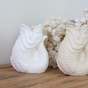 Candlestick *FISK*, white, beige, candlestick, Scandi, gift idea