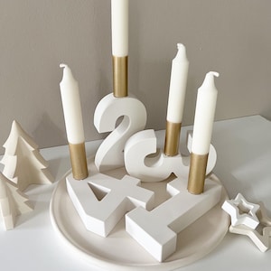 Advent numbers 1-4 for candles/ Advent wreath/ Christmas decoration/ Winter time/ Christmas/ Advent