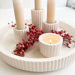 Candle holder set groove with tealight holder | Candle holder | Gift idea | Present
