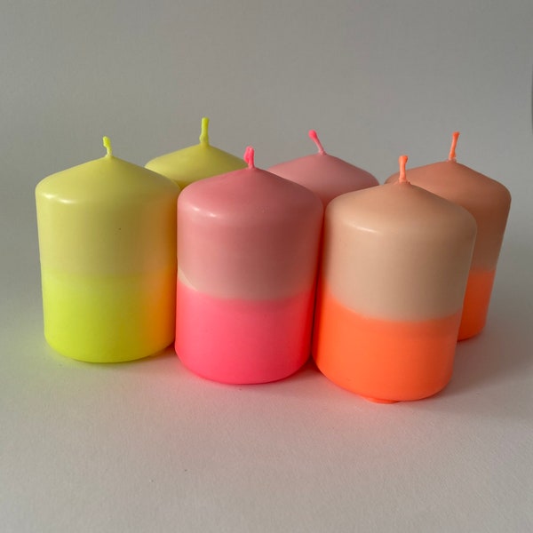 Dip Dye Block Candle / Colorful Candles / Neon Party