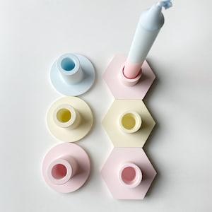Candlestick for stick candles/candlesticks in pastel/gift idea/round or square