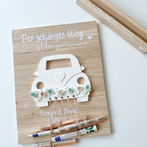 Regalo di nozze personalizzato | sposi | regalo di nozze in contanti | Auto | legno | regalo di nozze