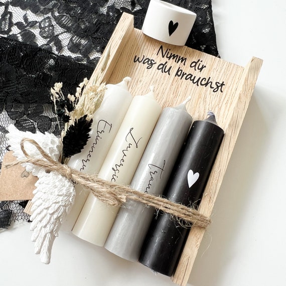 Trauerkerzen "Nimm dir was du brauchst"/ Geschenk Beerdigung/ Trauergeschenk/ Geschenk Anteilnahme/ Kraftstärker/ Trostkerze/ Lichtblick