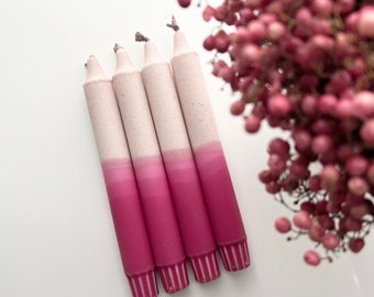 Dip Dye Candles / Taper Candles / "BERRY" / Set of 4