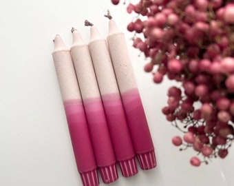 Dip Dye Kerzen / Stabkerzen / "BERRY“ / 4er Set