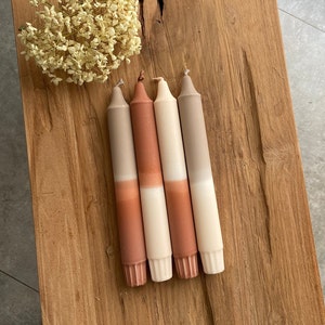 Dip Dye Candles / Taper Candles / "Høst" / Set of 4