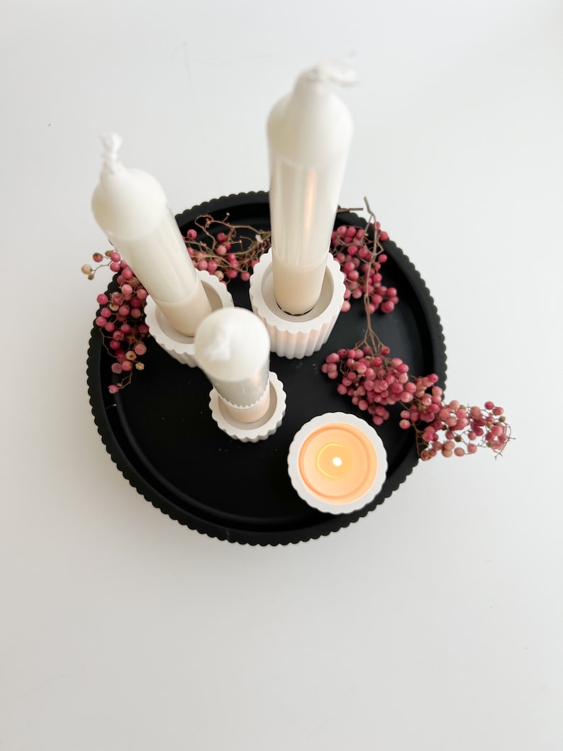 Kerzenhalter Set Rille mit Teelichthalter Kerzenständer Geschenkidee Geschenk Bild 7