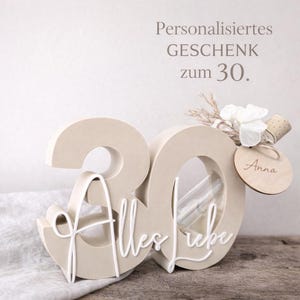 Money gift for the number 30 "All the best" | Personalized 30th birthday gift | Gift set with test tube | Dried flowers | Birthday