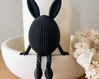 Cute little Easter egg bunny with movable legs / many colors / shelf sitter