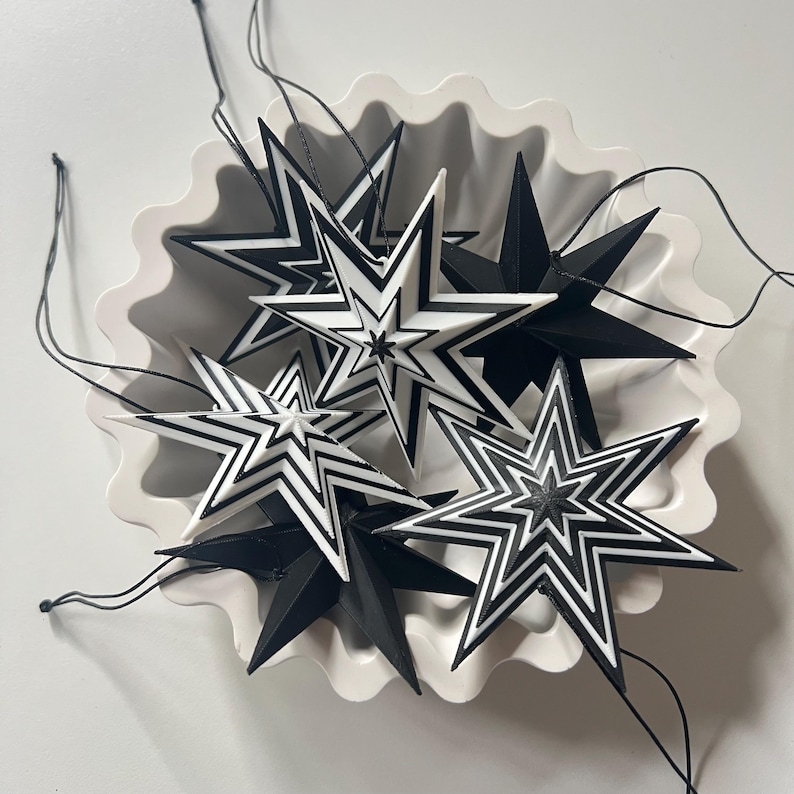 Decorative Stars I Star Pendant I Tree Decoration I Set of 6 I 3D Print ...